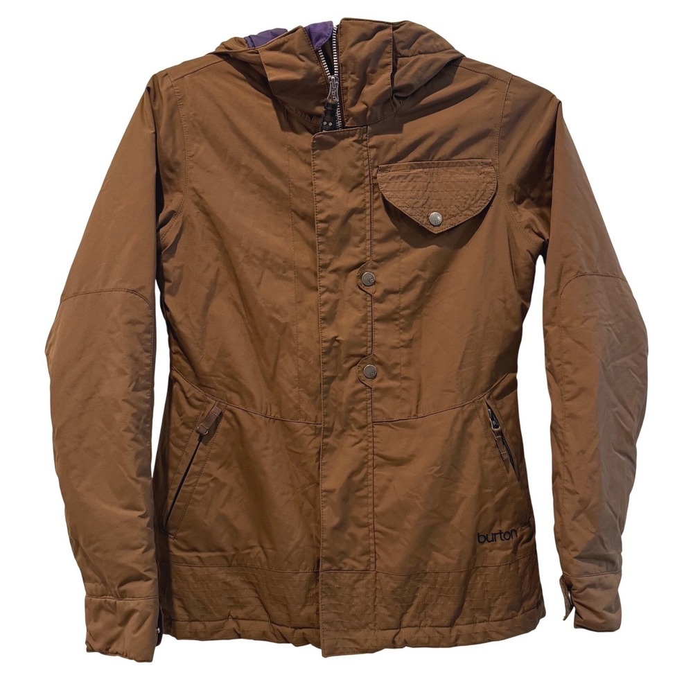 Burton Ski Snowboard Jacket Brown DryRide Hooded Winter Parka Women Small